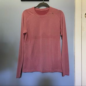 Lululemon pink metal vent long sleeve shirt